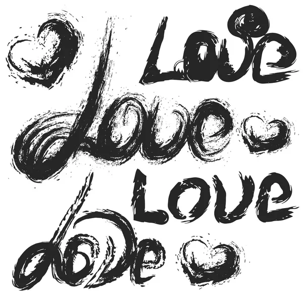 Kézírásos szerelem script. kézzel festett szerelem. — Stock Vector