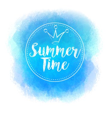 Yaz saati. Vektör yaz tasarımı için parlak mavi leke.