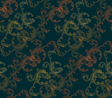 Taranmış çiçek süsleme ile Seamless Modeli.