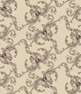 Taranmış çiçek süsleme ile Seamless Modeli.