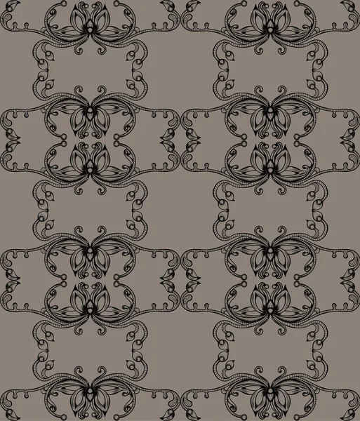 Απρόσκοπτη μοτίβο με διαγράμμιση floral στολίδι. — Διανυσματικό Αρχείο