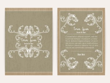 Çiçek süsleme çerçevesi ile kapak tasarımı. Retro tarzı