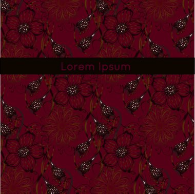 Çiçek kırmızı arka plan ile metin için yer.