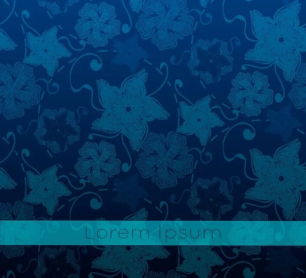 Fondo azul flores abstractas . — Vector de stock