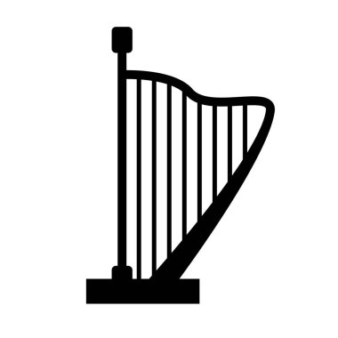 Zarif arp siluet simgesi. Düzenlenebilir vektör.