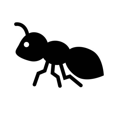 Basit tasarım kenar görünümü karınca silueti simgesi. Düzenlenebilir vektör.