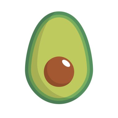 Tohum Merkezi 'nden Taze Yarım Avokado. Düzenlenebilir vektör.