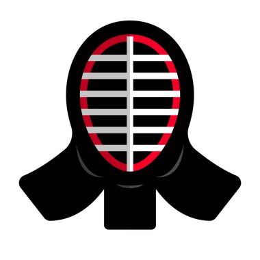 Kendo maskesi ikonu. Kendo erkek ikonu. Düzenlenebilir vektör.