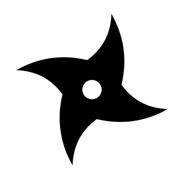 Basit tasarım shuriken silueti. Düzenlenebilir vektör.