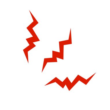 Kırmızı acı şok sembolü. Düzenlenebilir vektör.