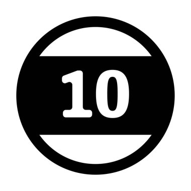 Bilardo 10 top siluet ikonu. Düzenlenebilir vektör.