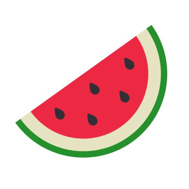 Düz dizayn karpuz meyve ikonunu kesti. Düzenlenebilir vektör.