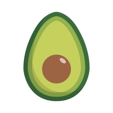 Basit tohumlu avokado ikonu. Düzenlenebilir vektör.