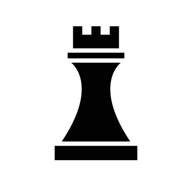 Basit satranç kalesi silueti. Düzenlenebilir vektör.