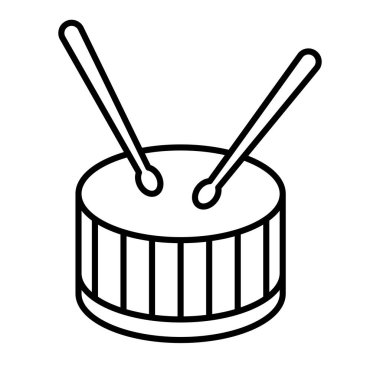 Basit davul ve çubuk ikonu. Düzenlenebilir vektör.