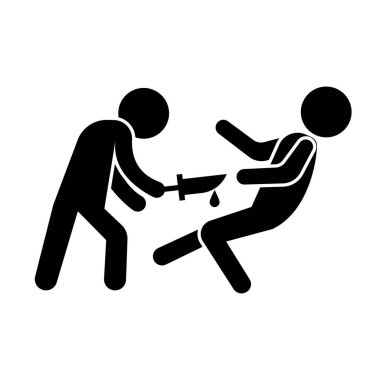 Bıçak Bıçaklı Siluet Simgesi. Düzenlenebilir vektör.