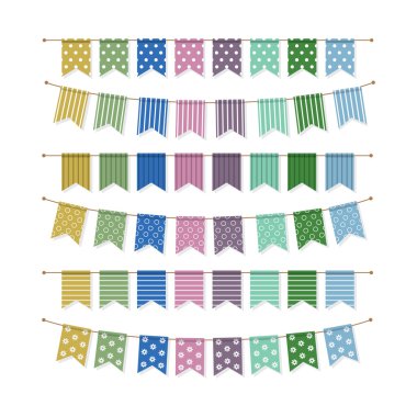 Festive garland of colored flags. clipart