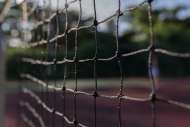 Tenis ya da tenis net doku yakın çekim kürek