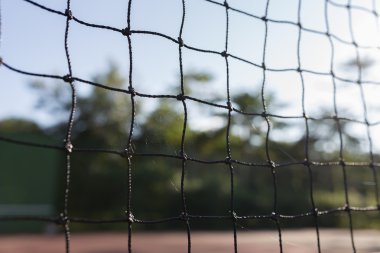 Tenis ya da tenis net doku yakın çekim kürek