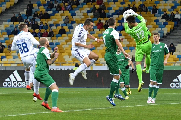 FK Dinamo Kijiv 5-0 Fc Obolon-Brovar Budapest (7-0 agg.) második láb mérkőzésen a kerek 16, Ukrajna-kupa: a Olimpiyskiy nemzeti Sport Complex október 27-én Kijevben. Voltak, a gól Ga — Stock Fotó