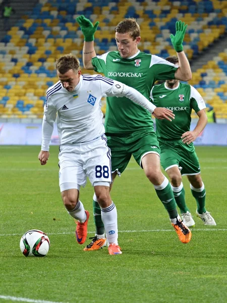 Dynamo Kyiv 5-0 Obolon-Brovar Budapest (7-0 agg.) A kerek 16, Ukrajna-kupa — Stock Fotó