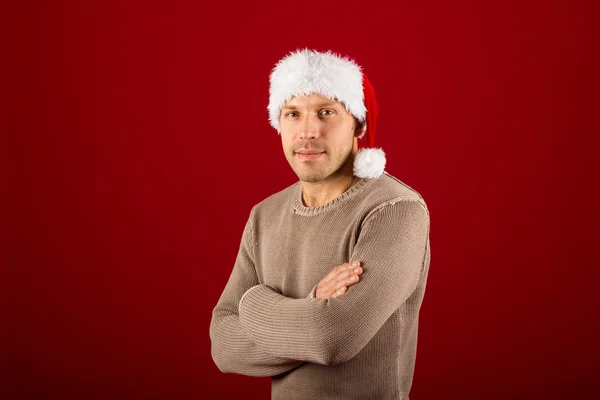Julemand med santa hat - Stock-foto