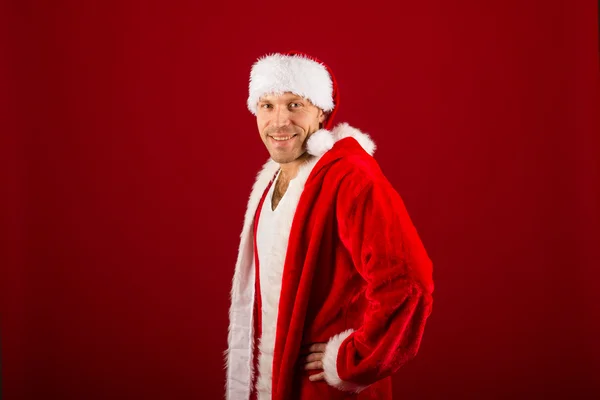 Christmas man with santa hat — Stock Photo, Image