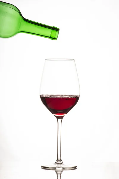 Verre de vin et bouteille — Photo