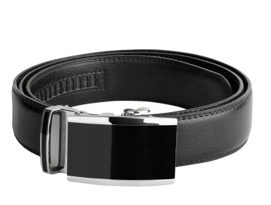 Beyaz üzerine izole edilmiş deri kemer.