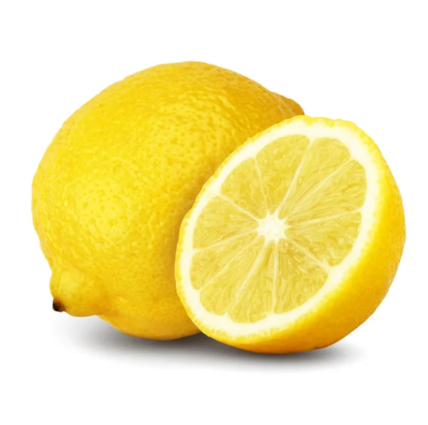 Lemon with half on white — Stock Photo, Image