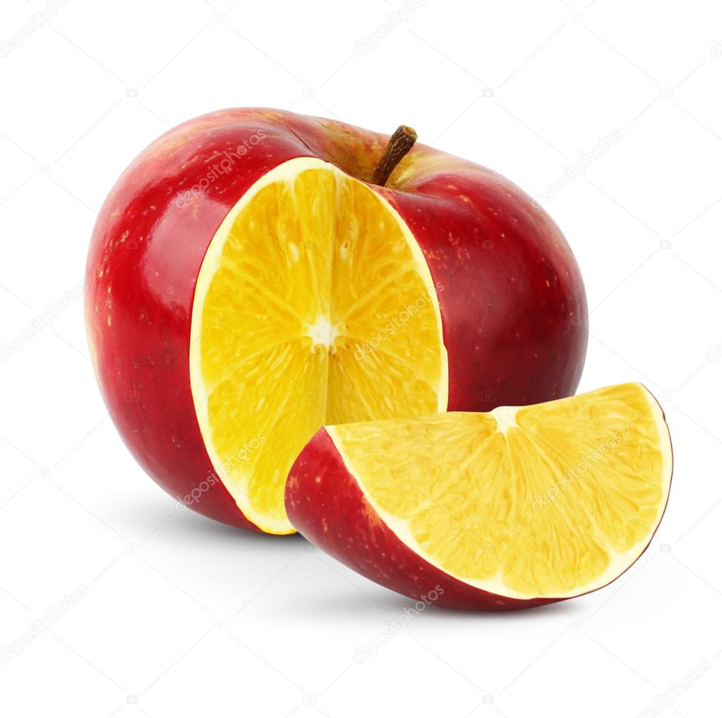 Apple with lemon inside on white Stock Photo by ©Tat1ana 89876606