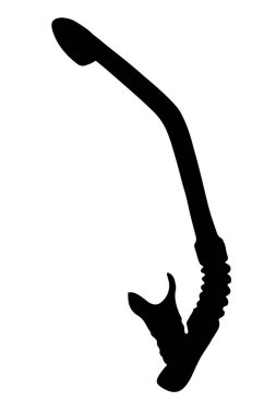 Bir şnorkel siluetinin vektör izole çizimi.