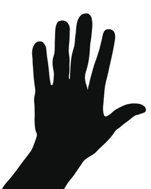 Vector isolated illustration of a hand silhouette.