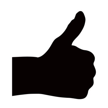 Silüet elin izole edilmiş vektör çizimi.