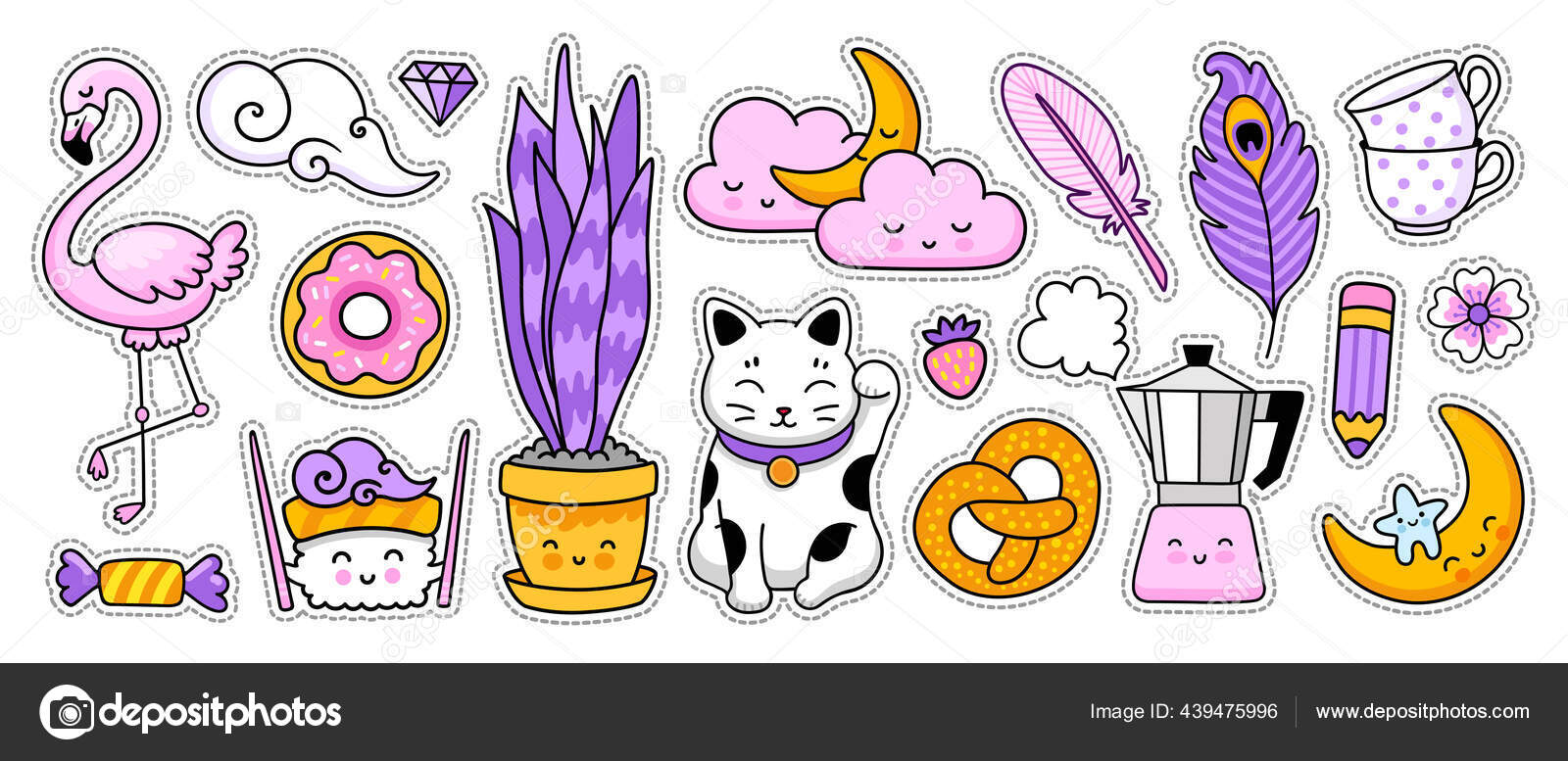 Maneki Neko Sushi Flamingo Houseplant Geyser Coffee Maker Doodle Cartoon Stock Vector Image by ©arizona--dream #439475996 Maneki Neko Sushi Flamingo Houseplant Geyser Coffee Maker Doodle Cartoon Stock Vector Image by ©arizona--dream #439475996