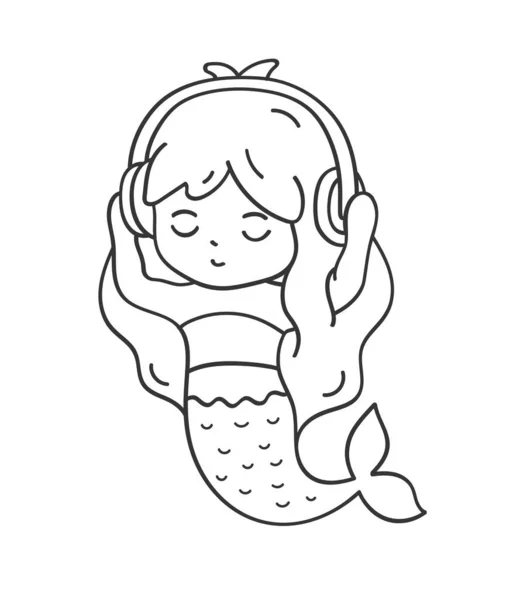 Mermaid In Headphones Stok Vektor Ilustrasi Mermaid In Headphones Bebas Royalti Depositphotos