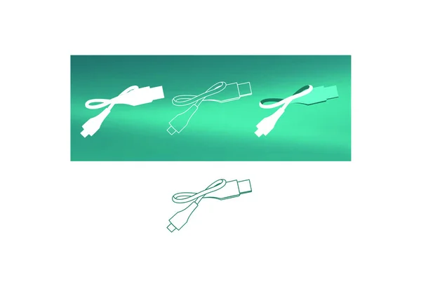 Arka plan ile USB kablo karikatür.