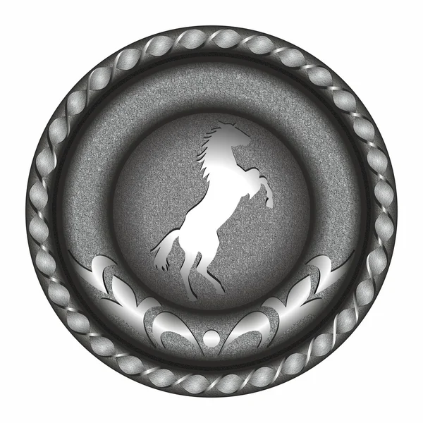 Emblema, medalha, símbolo, distintivo com o cavalo . — Fotografia de Stock