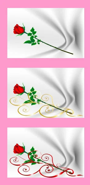 Valentinstagskarten mit roten Rosen. Zeichentrickbilder der Liebe. eine Sammlung von Bildern. — Stockfoto