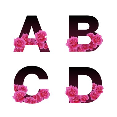 Çiçekli modaya uygun yazı tipi