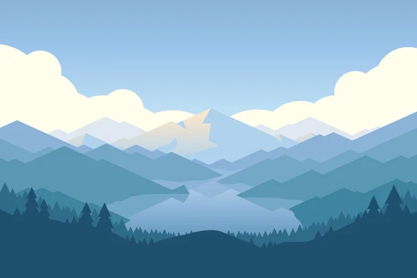Mountain and forrest landscape — Stock Vector