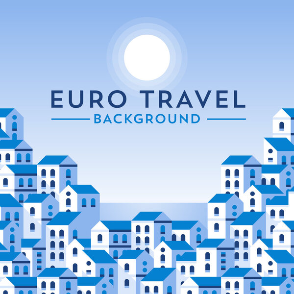 banner template with european landscape.