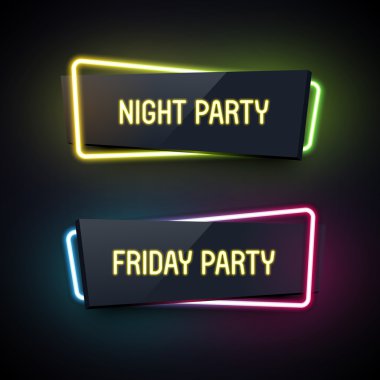geometrik neon afiş