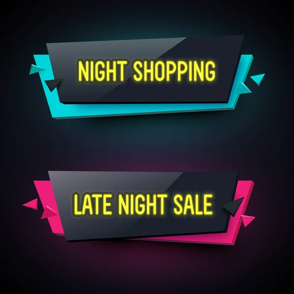 Geometriska neon banners — Stock vektor