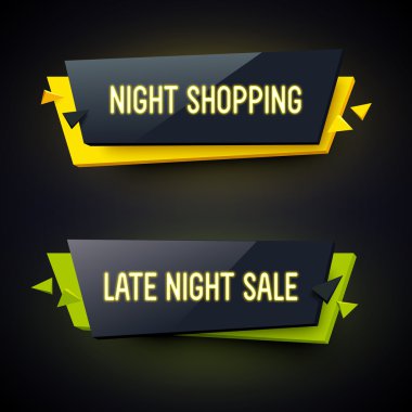 geometrik neon afiş, set