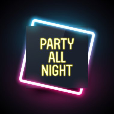 Kare neon ışık afiş
