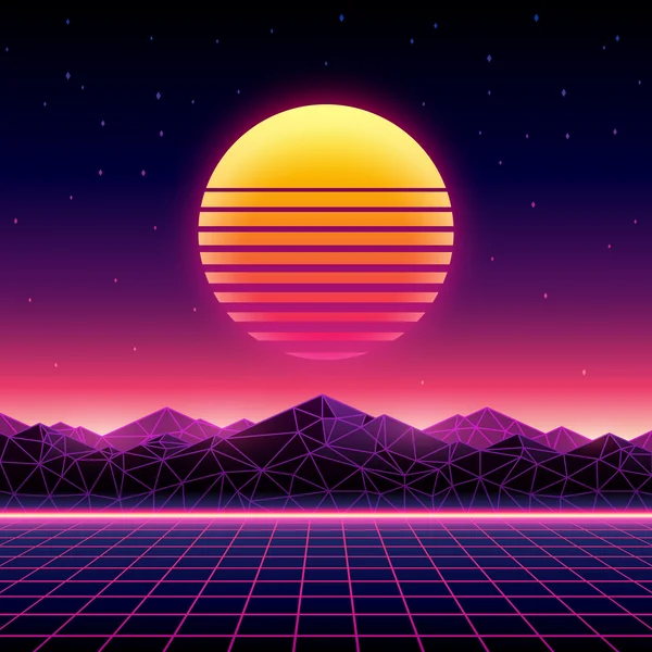 Fondo futurista retro estilo de 1980 . — Vector de stock