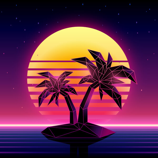 Digital palm trees