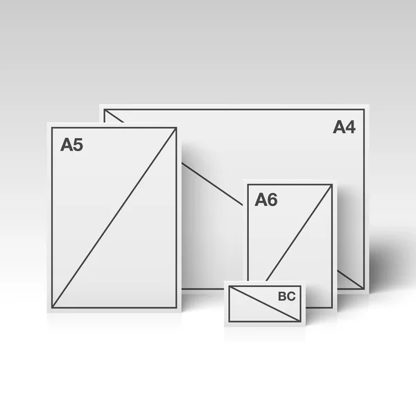 Papeles de diferentes tamaños — Vector de stock