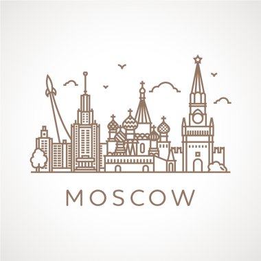 Moscow with famous buildings and places